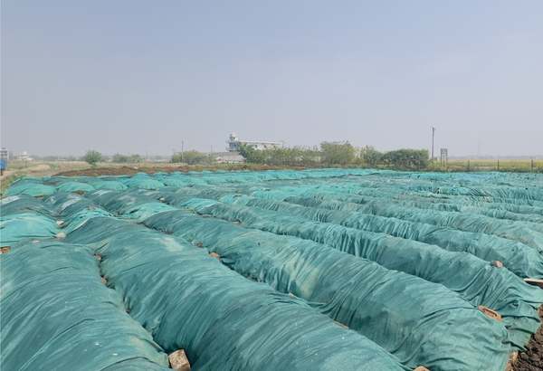 Windrow bed composting